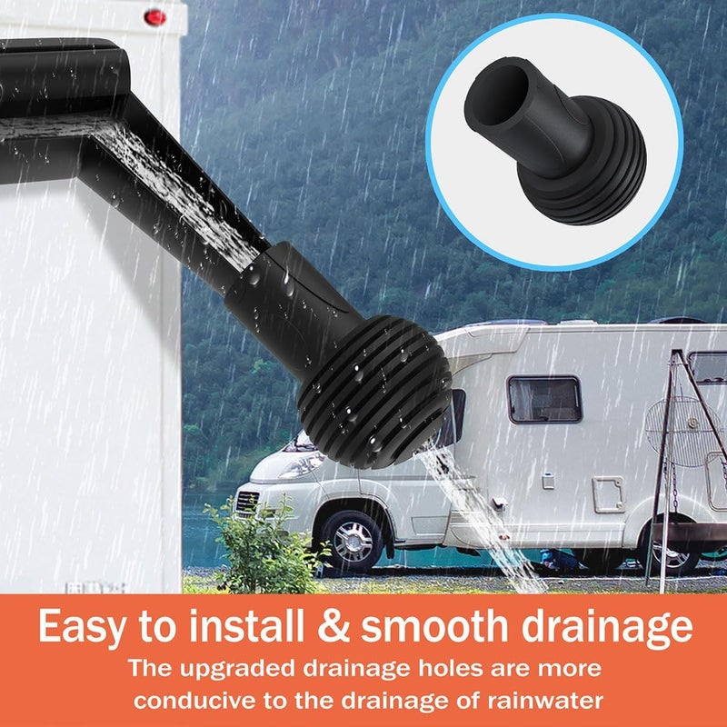 Toldear 4 Packs RV Gutter Spout Caps, Easy to Install and not Easy to Fall Off RV Cover Pretector, Keeps The Gutter Spout Ends from Ripping Camper Cover RV Accessories - Image 2